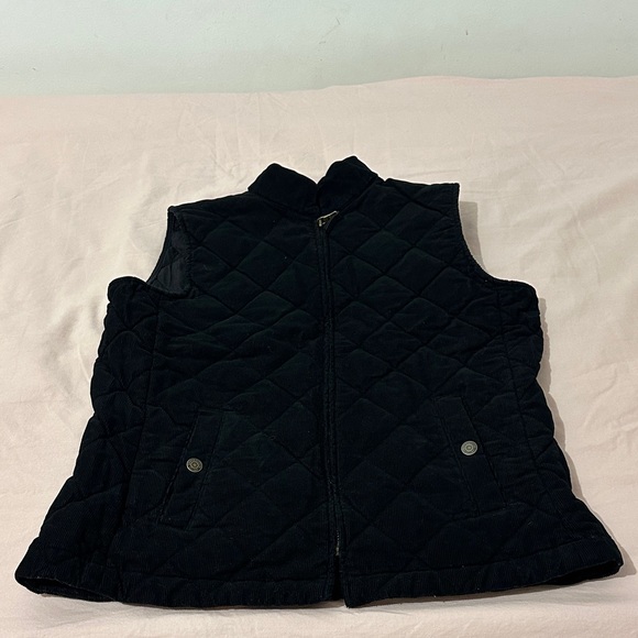 Ralph Lauren Quilted Corduroy Black Vest - Picture 1 of 4